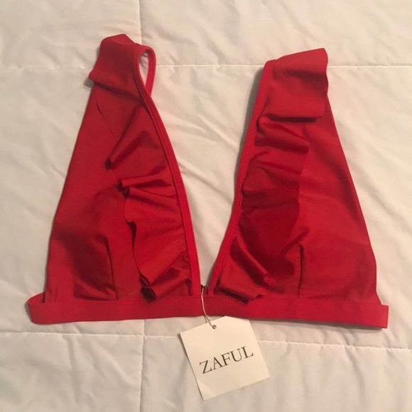 zaful Other - Red shuffle bikini top